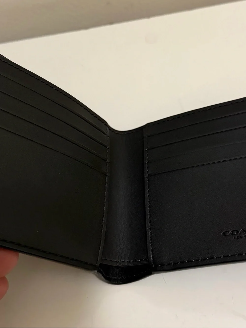 COACH Folded Wallet New Charcoal Black New Release Bill NWOT
